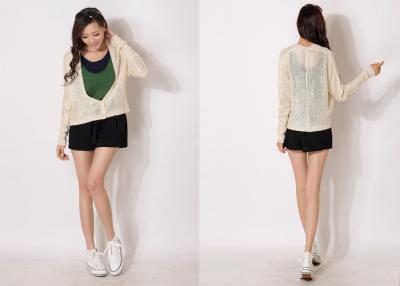 China Sequin Yarn Cardigan Sweaters , Summer Breathable Long Sleeve for sale