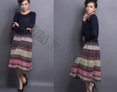 China Colorful Comfortable Ladies Wool Skirt Retro Casual With Breathable for sale