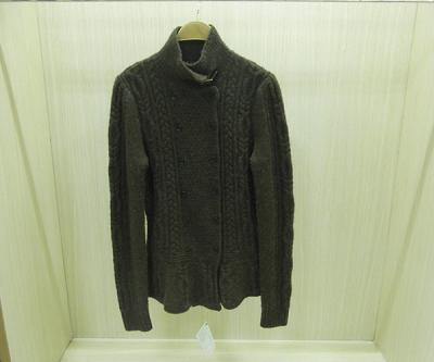 China Black Fine Knit Womens Wool Sweaters , Winter Long Crew Neck Cardigan Sweater for sale