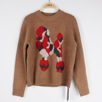 China Winter Jacquard Sweaters For Young Ladies Knitted Pullover Dogs Pattern O Neck for sale