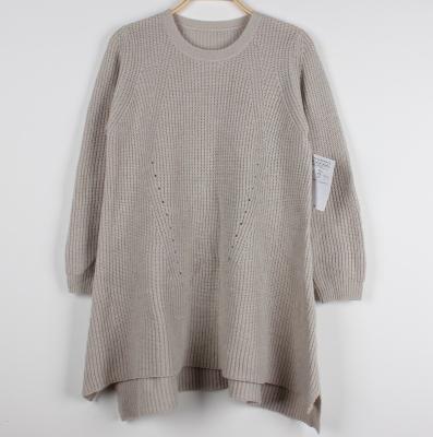 China Loose Ladies Wool Sweater dresses Wool / Acylic Custom Beige for sale