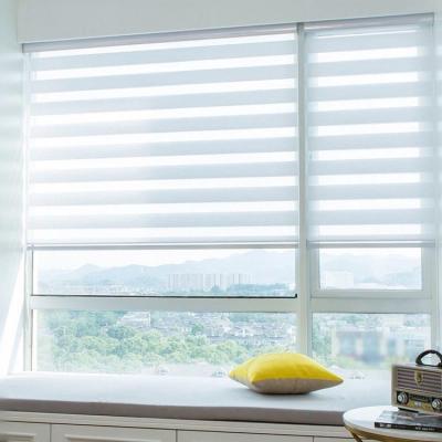 China Custom Minimalist Zebra Blackout Blinds Wireless Zebra Roller Shade Privacy Window Shades Pure Light Control for sale