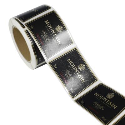 China Waterproof High Quality Custom Printed Adhesive Rolled Wine Sticker Bottle Labels for sale