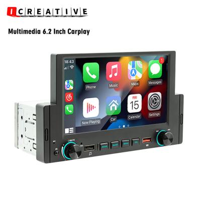 China Icreative Universal Auto DSP Car Stereo Radio Apple CarPlay Android Stereo Multimedia 1 6.2 Inch Touch Screen BT Mirror Link Head Unit for sale