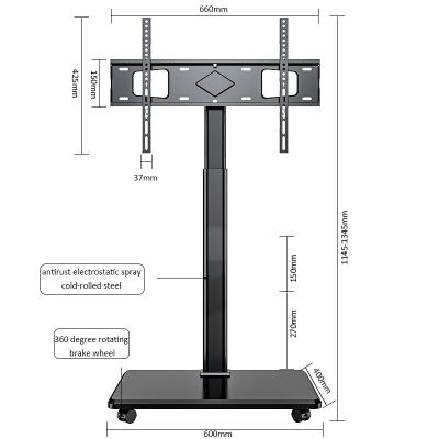 China Double Arm Full Height LCD Stand Adjustable Heavy Duty Swivel Bracket Motion TV Wall Mount 26 70 Inch Max Steel Plate Weight Material Engineering for sale