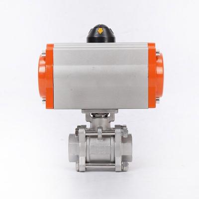 China 1000 PCS General METEC 304 Stainless Steel Air Control Ball Valve 1000 Thread Pneumatic Operated Ball Valve 2 Way 3 With Limit Switch for sale