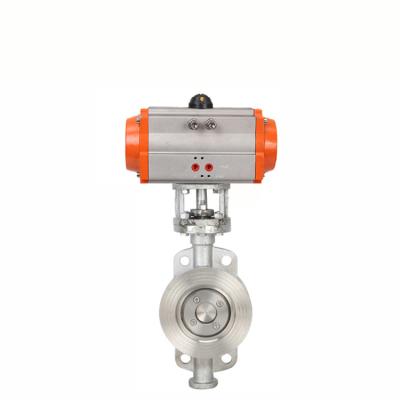 China SS304 Metal Spring General Return Butterfly Valve High Flow Pneumatic Wafer Pneumatic Actuated Hard Seated Butterfly Valve for sale