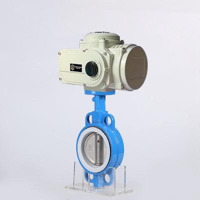 China General JIS 10K trigger butterfly valve iron body ss304 Ductile disc electric type 110V On/of motorized wafer ptfe butterfly valve for sale