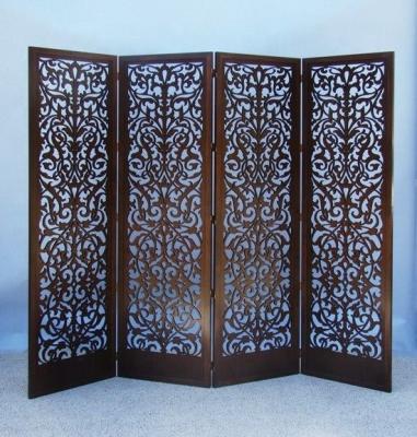 China Europe Hot Selling Decorative Metal 4 Panels Room Divider Stainless Steel Movable Folding Screen Partition Panel for sale