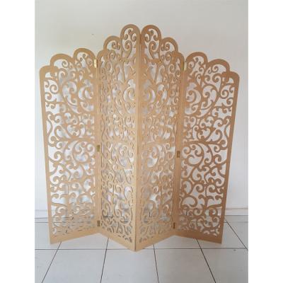 China Europe Europe Style 3 Panel Room Divider Folding Laser Cut Metal Screens for sale