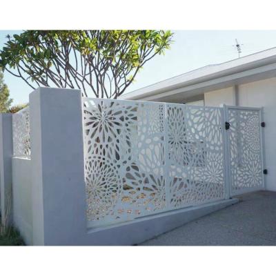 China Easily Assembled Perforated Decorative Screen Panels Sliding Garden Door Rusty Corten Steel Aluminum Screen Garden Fence, Farm Fence Metal Support for sale