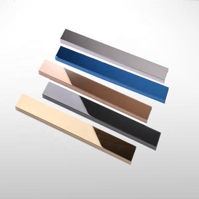 China Modern 304 Chrome Stainless Steel Brass U T V L Channel Metal Tile Trim For Ceiling for sale