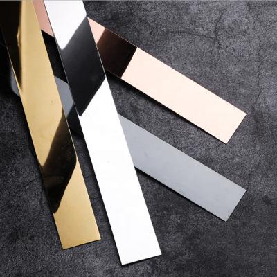 China Modern High Quality Hot Selling YDX Brass Stainless Steel Shiny Metal Wall Trim Tile Flat Strips For Decoration for sale