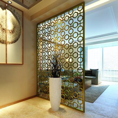 China High End Custom Europe Gold Laser Cut Metal Room Divider Decorative 304 Stainless Steel Sheet Screen For Room Dividers for sale