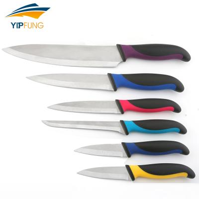 China 2021 Hot Seller Viable Knife 5 Pieces Colorful Stainless Steel Kitchen Knives Set Color Coded On PP Handle for sale