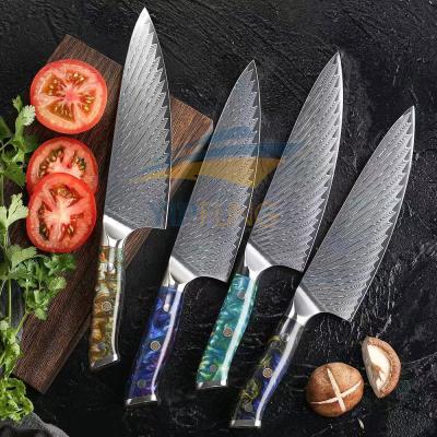 China Sustainable Hot Selling Damascus 67 Layers New Style Chef Knife With Resin Handle for sale