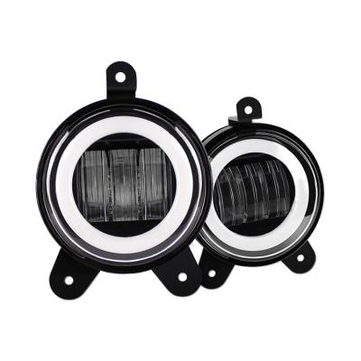 China 30w 6500k Offroad Light Waterproof Fog Light Ring Drl Angel Eyes Drl Light 3.5 Inch Round LED Fog Light Assembly Barrel for sale