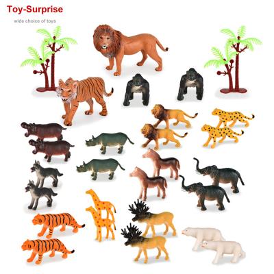 China Educational Wild 28pcs MINI Animal Figures Realistic Plastic Farm Animals Figurines Set For Kids for sale