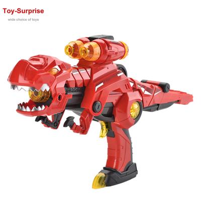 China Soft Dino Tyrannosaurus Rex Boys Gifts Toy Electronic Shooting Bullets Game Kids Dinosaur Gun Toys for sale