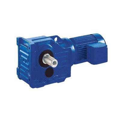 China Blue Low Noise Helical Gear Reducer K-Series Motors Of Bevel Pinion Reducer Gearboxes for sale