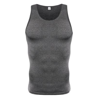 China QUICK DRY Mens Sport Compression Top Vest Singlet Crop Sleeveless Tight Tank Top for sale