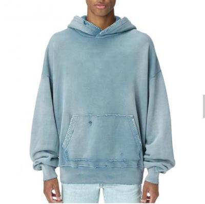 China Wholesale OEM Anti-Wrinkle Oversized Logo Hoodie Embroidery Acid Wash Hoodie Men for sale