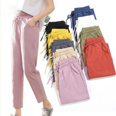 China 2021 Summer High Quality Anti-wrinkle Women's Resilient Pants Multicolor Custom Wholesale Printed Pants for sale