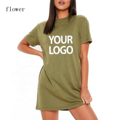 China High Quality Custom Logo Ladies Anti-Wrinkle Cotton Ladies T-shirt Dress Casual Oversized 100% Oversized Ms. T-shirt for sale