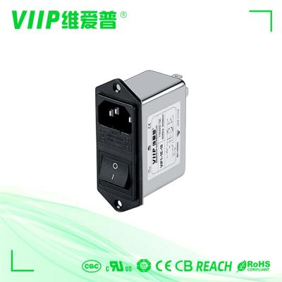 China Männlicher Sockel C14 Inline-Iec EMI Filter 120V 250V mit Sicherungs-Schalter zu verkaufen