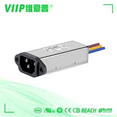 China 3A 60Hz Wechselstrom-Linie Iec EMI Filter Male Socket With verdrahtet 1500VDC zu verkaufen