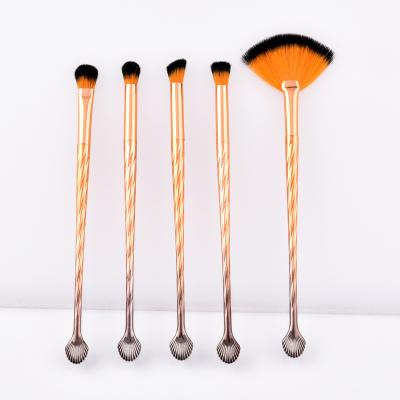 China Angular Blush 5pcs Makeup Brushes Kit Eye Shadow Eyebrow Crystal Makeup Brush Set Professional Style for sale