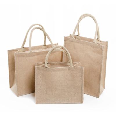 China Handled In Stock Eco Friendly Natural Jute Jute Shopping Bag For Shopping for sale