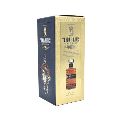 China Luxurious Recycled Materials Whiskey Liquor Paper Custom Gift Box Printing Wine Glass Bottle Gift Box Packaging Printing for sale