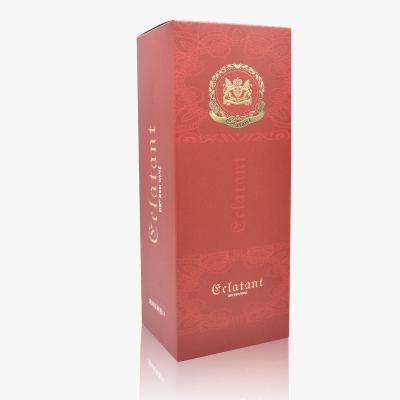 China Recycled Materials Customize Unique Design Logo Premium Luxury Rigid Cardboard Wine Gift Box Hot Stamping Packaging Set for sale