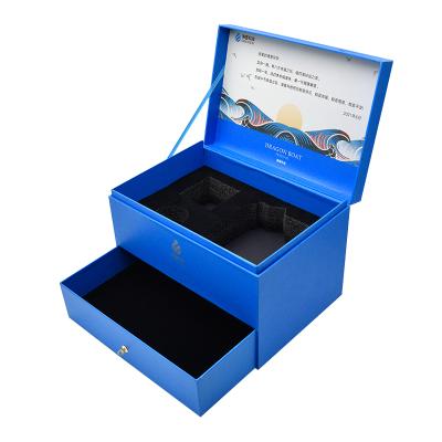 China Custom Recycled Paper Materials Drawer Gift Cardboard Glass Paperboard Luxury Bottle Cosmetic Boxes Packaging Wine Box for sale