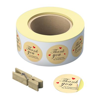 China Waterproof+Eco-friendly Customized Thank You Stickers for Small Business Sticker Printing Round Roll Label Stickers for sale