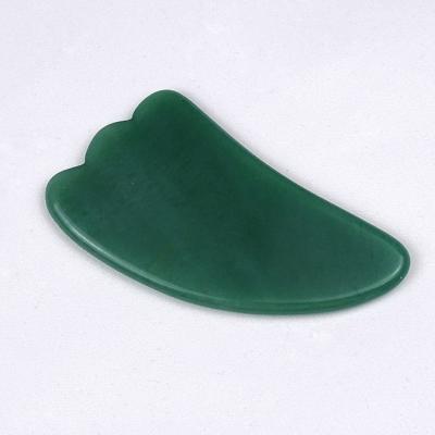 China Whitening Aventurine Gua Sha Stone Horn Green Jade Gua Sha Sha Face Tool for sale