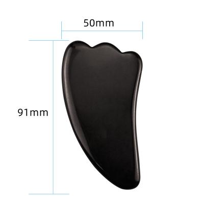 China Whitening Best High Quality Black Obsidian Sha Stone Gua Sha Horn Obsidian Gua Sha Massage Tool for sale