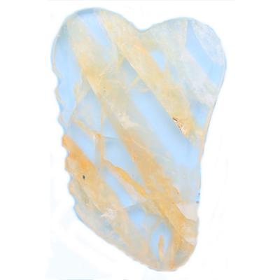 China Whitening Stone Beautiful Citrine Stone Beautiful Gua Sha Stone Face Guasha Massage Tool Yellow Best Selling for sale