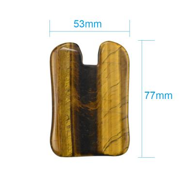 China Whitening Concave Shape Natural Tiger Eye Jade Jade Gua Sha Customized Tiger Eye Jade Gua Sha Sha for sale