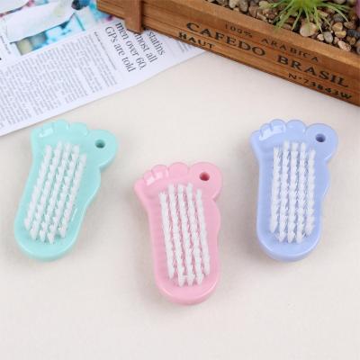 China Professional Eco-friendly Foot Care Tool Double Side Feet Shape Pumice Cleaning Brush Toenail Brush for sale