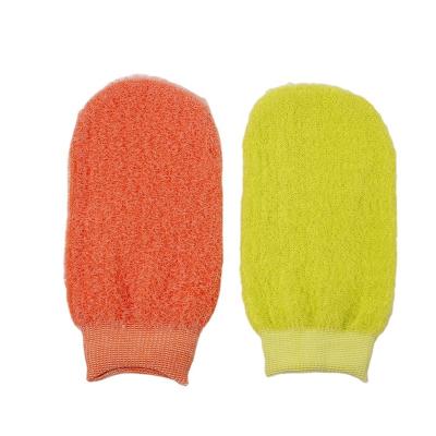 China EXFOLIATE Customized PP PE Turkish Moroccan Hammam Body Bath Soft Cute Peeling Silk Exfoliating Glove for sale