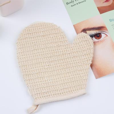 China Whole Body Natural Exfoliating Exfoliating Scrub Glove Exfoliating Body Washcloth Skin Remover Dead Ramie Glove for sale