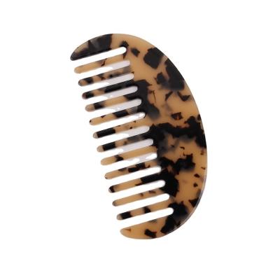 China Durable Hair Styling Tool Anti-Static Custom LOGO Detangling Wide Tooth Comb Shape Acetic Acid Hair Comb for sale