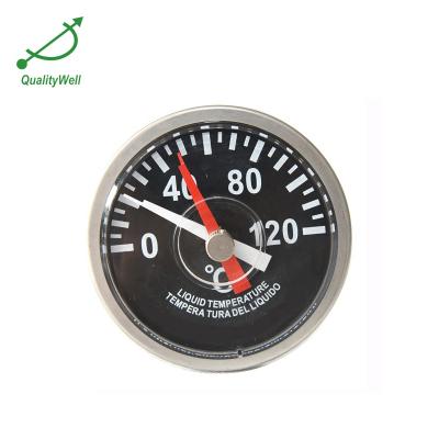 China Side mounting bimetallic thermometers with thermowell and reset-able peak temperature indicator 95mm for sale