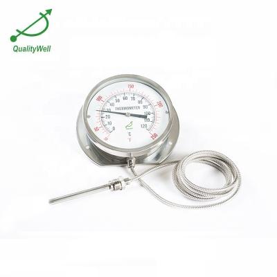 China 150mm Dial Height Connection Remote Reading Bottom Gas Filled Thermometer 6