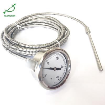 China All Stainless Steel Oil Filled 304 Capillary Remote Capillary Thermometer With U-flange for sale