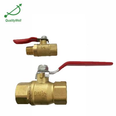 China Pressure Gauges Lever Handle Brass Ball Valve for sale