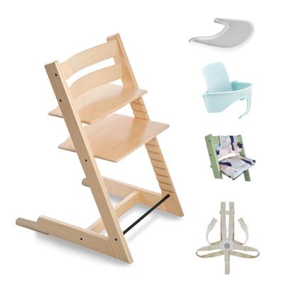 China Ergonomic Grow With Kids Baby Wooden Highchair Feeding Children Umpire Chair for sale