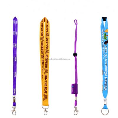 China Promotional Gift Personalised polyester custom bright color sublimation heat transfer printing keychain lanyards with neck id badge card holder for sale